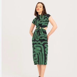 Bel Kazan Roxy Dress in Green, Size Small